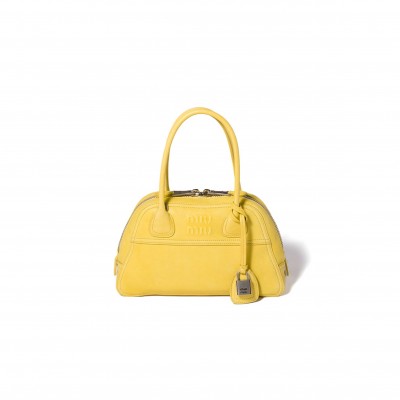 MIU MIU VIVANT NAPPA SOFT LEATHER HANDBAG 5BB200 (28*17*9.5cm)
